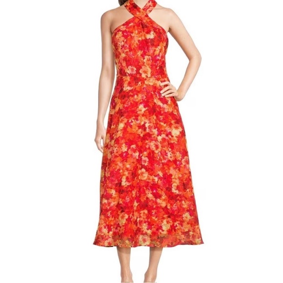 Alex Marie Dresses & Skirts - Alex Marie Floral Dress - Orange and Red 18W NWT